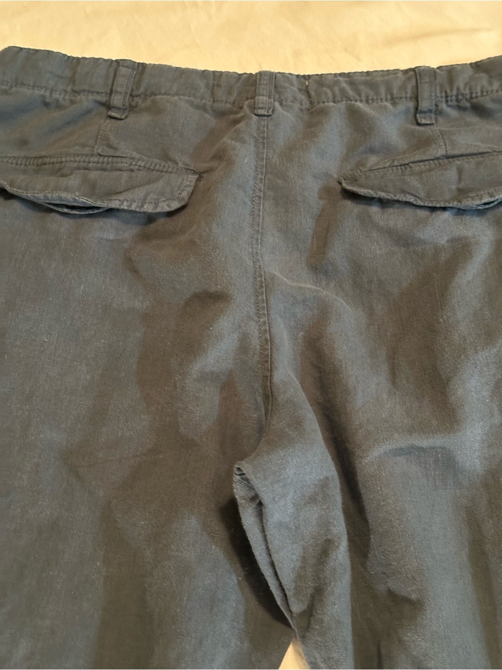 H&M LOGG Linen Casual Drawstring Jogger Pants in Slate Blue 32 - Picture 10 of 12